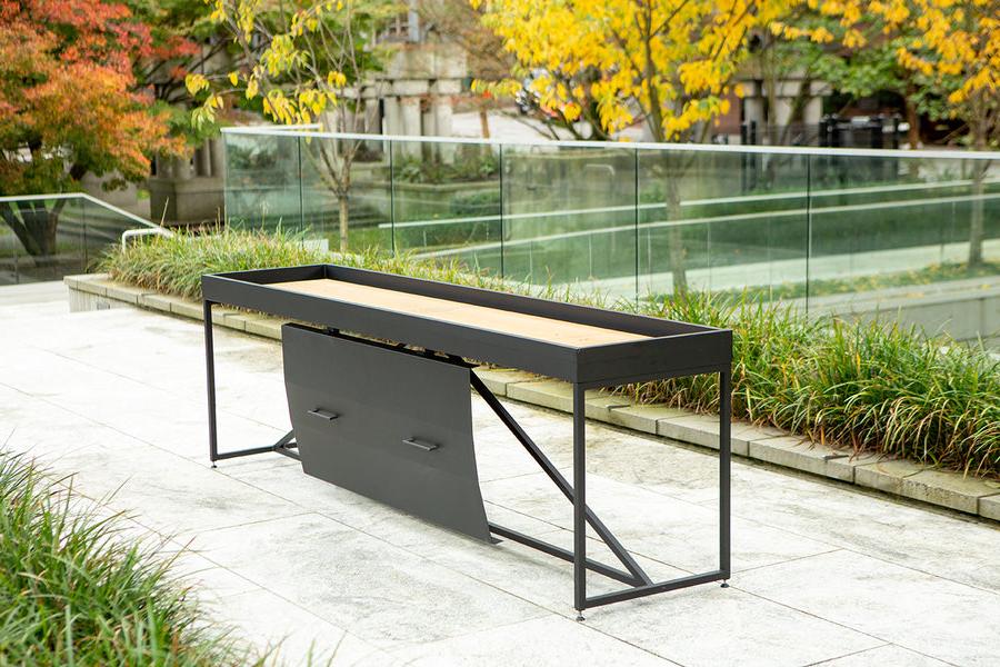 shuffleboard table cover hanging under table